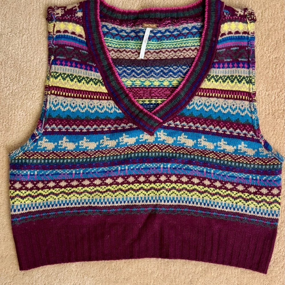 Free People ‘Fran’ Sweater Vest- Small​